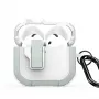 Dux Ducis PECP Series Cover PC+TPU con gancio per AirPods 4, bianco verde