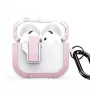 Dux Ducis PECP Series Cover PC+TPU con gancio per AirPods 4, bianco rosa
