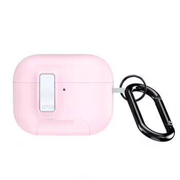 Custodia Dux Ducis PECQ Series PC+TPU con gancio per Apple AirPods Pro 3, bianco/rosa