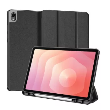 Dux Ducis Samsung Galaxy Tab S11 Domo Series custodia per tablet in similpelle PU con supporto a tre pieghe nera