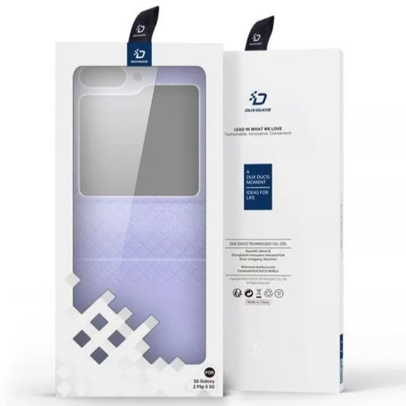 Dux Ducis Samsung Galaxy Z Flip5 5G custodia flip in pelle portafoglio viola