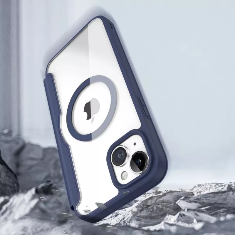 Dux Ducis Skin X Pro Magnetic Flip MagSafe Case per Apple iPhone 15 Plus - blu