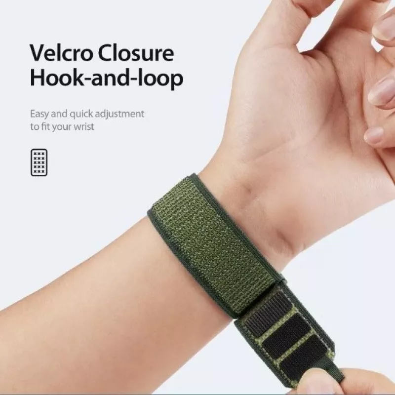 DUX DUCIS cinturino sport in velcro per Apple Watch 42/44/45/46/49mm verde