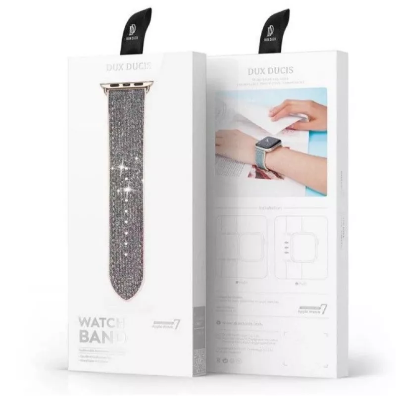 Dux Ducis Cinturino per Apple Watch 7/6/5/4/3/2/SE (41/40/38mm), Bracciale, Argento