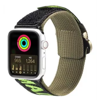 Dux Ducis cinturino (versione outdoor) per Apple Watch Ultra, SE, 8, 7, 6, 5, 4, 3, 2, 1 (49, 45, 44, 42 mm) cinturino in nylon nero verde