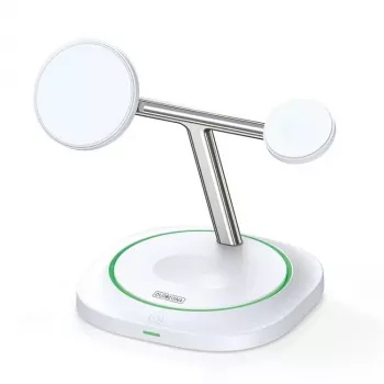 Duzzona W16 caricabatterie wireless magnetico 3-in-1 15W bianco
