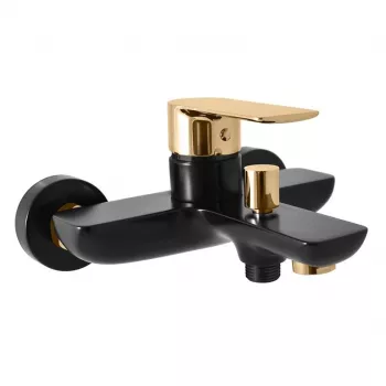 DVT554.5CMATZ Rubinetto vasca incasso con deviatore automatico, nero opaco/oro