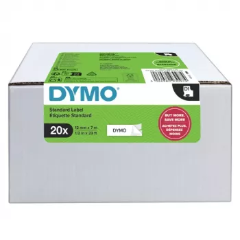 DYMO D1 nastro per etichettatura 9mm x 7m nero su bianco (confezione da 10)