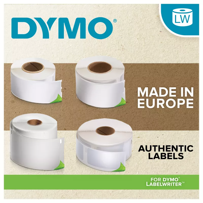 DYMO LabelWriter etichette per indirizzi 99010, 28x89 mm, bianco, 2 rotoli da 130 ciascuno
