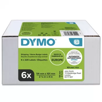 DYMO LabelWriter Etichette per spedizioni e targhette nome, 54 x 101 mm, Bianco, adesivo permanente, 220 etichette per rotolo