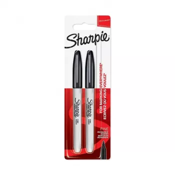 DYMO Sharpie Pennarello permanente a punta fine nero (confezione da 2)