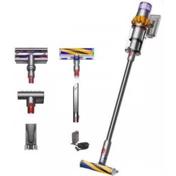 Dyson V15 Detect Absolute aspirapolvere a batteria, acciaio inox, 240AW, display LCD, 60 min di autonomia