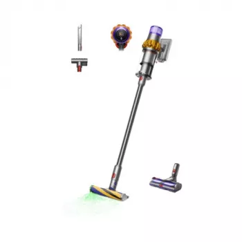 Dyson V15 Detect Absolute aspirapolvere a batteria, acciaio inox, 240AW, display LCD, 60 min di autonomia