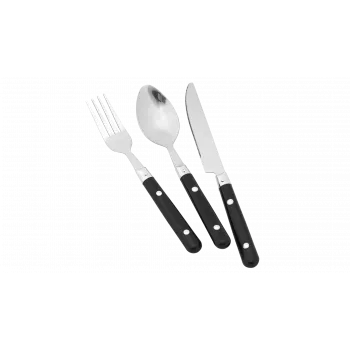 Easy Camp Set posate Family 12 pezzi - Acciaio inox con manici in plastica assortiti, custodia in rete