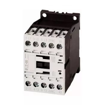 Eaton DILM12-01(24VDC) contattore di potenza, 3 poli, 12A AC-3, bobina 24V DC, IP20 – nero/bianco, 45x68mm (276880)
