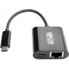 Eaton Tripp Lite U436-06N-GB-C adattatore USB-C a Gigabit Ethernet con funzione di ricarica USB-C PD - Thunderbolt 3 - nero