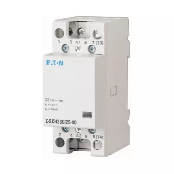 EATON Z-SCH230/25-40 contattore di installazione, bobina 230V AC, 4 poli (4 NO), 25A, 2 moduli, guida DIN, MPN 248847