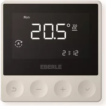 Eberle ATR 4800 AP cronotermostato programmabile per regolazione temperatura ambiente e pavimento, montaggio a parete, 230 V AC, 10 A, programma settimanale, retroilluminazione LCD, bianco puro 567194458600