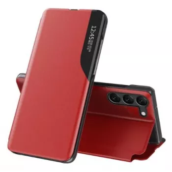 Eco Samsung Galaxy S23+ con custodia Flip-Stand Leather View rossa