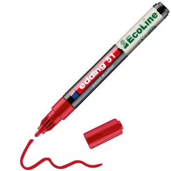 Edding 51 EcoLine Pennarello indelebile rosso 1-2 mm 4-51-002