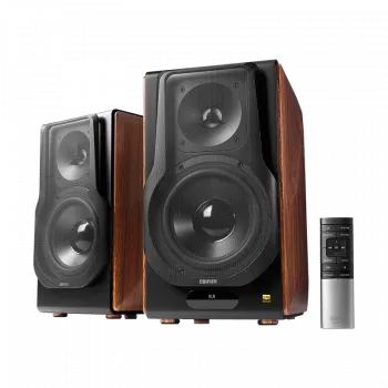 Edifier S3000MKII Diffusori da scaffale wireless premium 2.0, Marrone