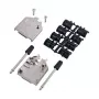 EFB DTZK15-K custodia D-SUB in metallo pieno, 15 poli, ingresso cavo dritto, argento