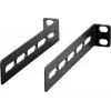 EFB Elektronik Set di staffe angolari per ripiani 1/2/3U, 2 pezzi, RAL 9005 nero intenso 691650TS.W