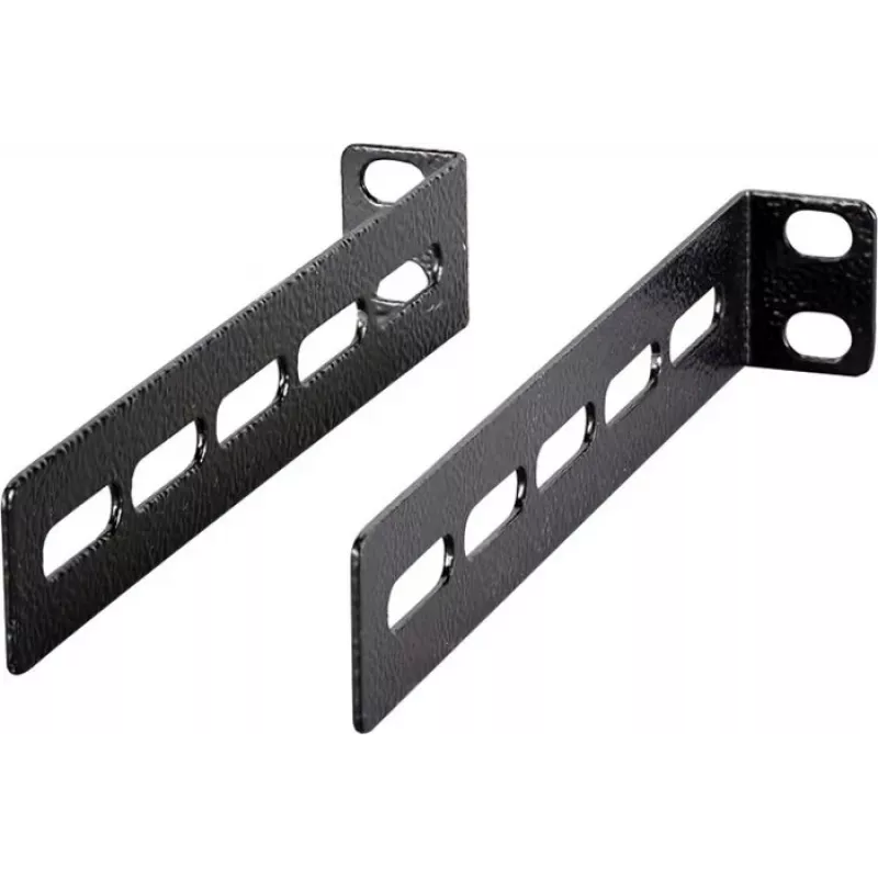 EFB Elektronik Set di staffe angolari per ripiani 1/2/3U, 2 pezzi, RAL 9005 nero intenso 691650TS.W