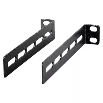 EFB Elektronik Set di staffe angolari per ripiani 1/2/3U, 2 pezzi, RAL 9005 nero intenso 691650TS.W