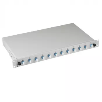 EFB Elektronik B71921L12 Cassetto ottico LC OS2 monomodale 12 pigtail / 6 adattatori, blu/grigio, metallo, 483 mm