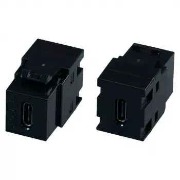 Adattatore keystone USB-C EFB Elektronik EB560, 10 Gbit/s, 60 W PD, nero