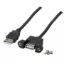 EFB-Elektronik cavo di prolunga USB 2.0 A-A, connettore femmina panel mount, 1,0 m, nero, Classic