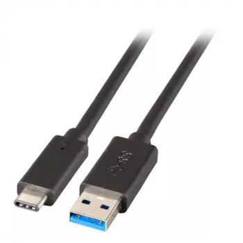 EFB Elektronik Cavo USB 3.2 Gen 1 SuperSpeed, connettore maschio Type-A su connettore maschio Type-C, 3A, 5 Gbit/s, 0,5 m, nero