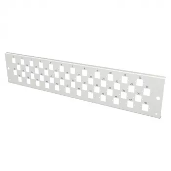 EFB Elektronik VSB2HE-FP-48E2-D-RDM Pannello frontale 2U per 48x E2000 duplex, grigio