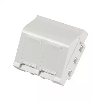 EFB ET-25028 Piastra di montaggio centrale per 2 moduli keystone, uscita angolare, 45x45 mm