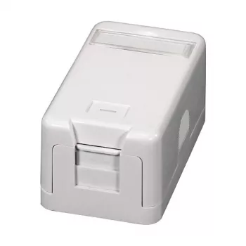 EFB ET-25166 Scatola keystone da parete, 1 porta, coperchio antipolvere autochiudente, bianco puro