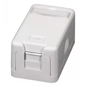 EFB ET-25166 Scatola keystone da parete, 1 porta, coperchio antipolvere autochiudente, bianco puro