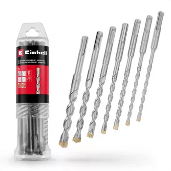 Einhell 265510 set punte per martello SDS-plus, 7 pezzi, Ø 6-14 mm, 160 mm