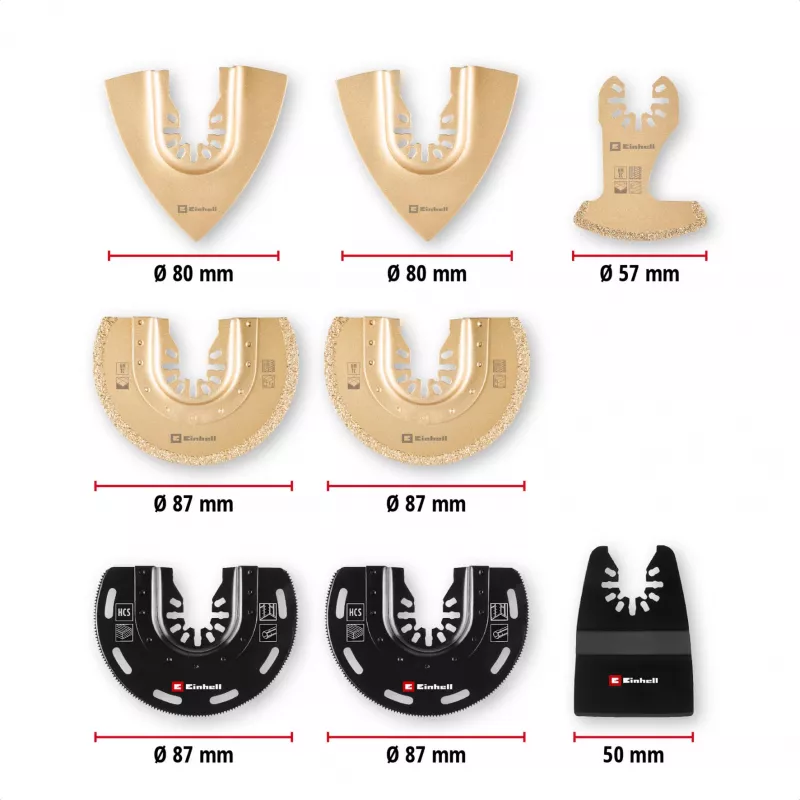 Einhell 708110 XLPLUS-CASE set accessori per utensili multifunzione HCS HM 37 pezzi