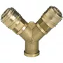 Einhell distributore aria compressa con 2 raccordi rapidi, filettatura interna R 3/8 pollici, ottone nichelato 4139680