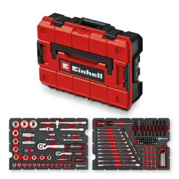 Einhell E-Case Set di utensili da meccanico 201 pezzi (acciaio cromo-vanadio, impilabile) (370513)