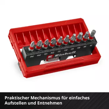 Einhell Karabiner Impact Set di bit a impatto 10 pezzi 1/4