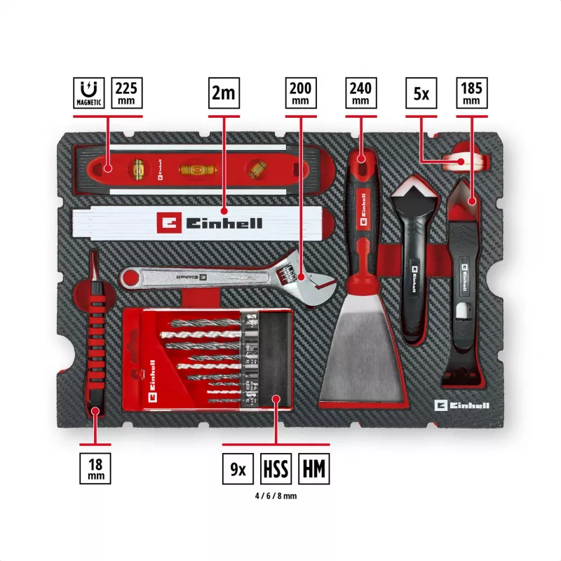 EINHELL-KWB E-Case set di utensili per ristrutturazione, 78 pezzi (nero/rosso)