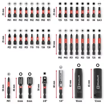 EINHELL-KWB Impact Bit & Socket Set in M-CASE, 39 pezzi