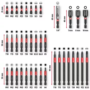 EINHELL-KWB set di bit a impulso in M-CASE, 38 pezzi