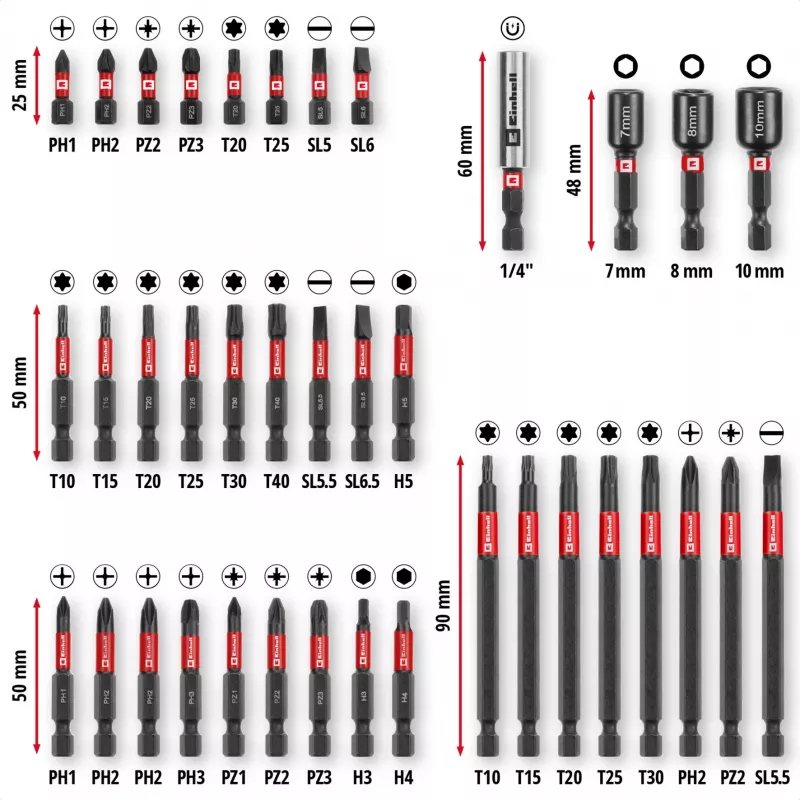 EINHELL-KWB set di bit a impulso in M-CASE, 38 pezzi