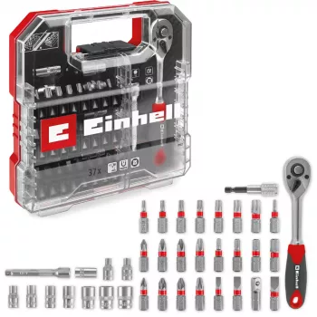 EINHELL-KWB set di chiavi a bussola e punte 1/4 pollice 37 pezzi in L-CASE