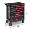 EINHELL-KWB carrello da officina vuoto, 6 cassetti (nero/rosso, 4 cassetti bassi, 2 alti)