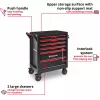 EINHELL-KWB carrello da officina vuoto, 6 cassetti (nero/rosso, 4 cassetti bassi, 2 alti)