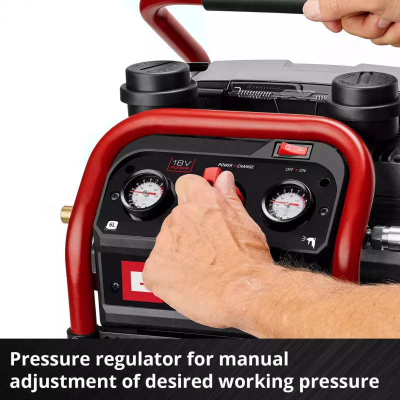 EINHELL Power X-Change compressore a batteria SILENZZO 18/160, 18V (rosso/nero, senza batteria e caricabatterie)